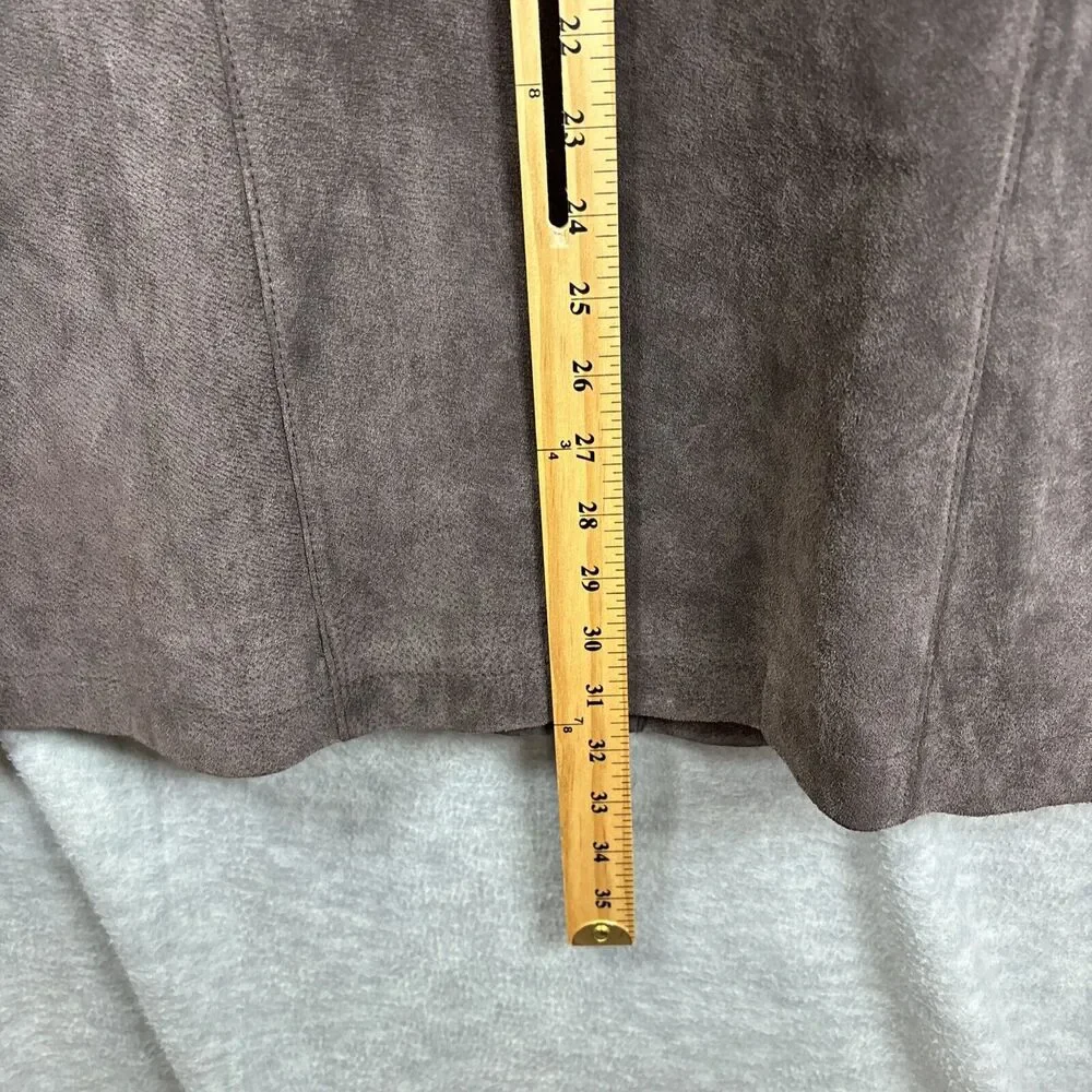 Suede Leather Chore Coat XL Brown Rancher Jacket Washable‎ Zip Pocket Harbor Bay